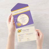 Goudvink Lentetuin Trouwcrème All In One Uitnodiging (Afscheurbaar)