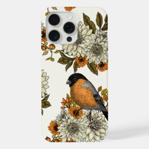 Goudvink op herfstbloemen 2 iPhone 15 pro max case