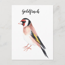 Goudvink waterverf schilderde vogel. Mooie kaart. Briefkaart