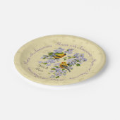 Goudvinken en appelbloesem-geel papieren bordje (Gekanteld)