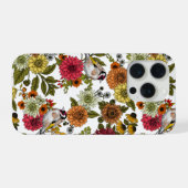 goudvinken en bloemen iPhone hoesje (Achterkant horizontaal)