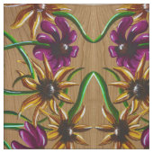 Goudvinken en bloemen stof (Swatch)
