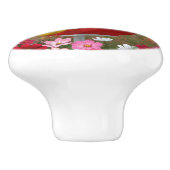 Goudvinken en katoenhuis keramische knop (Zijkant)