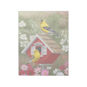 Goudvinken en katoenhuis notitieblok (Linkerzijde)