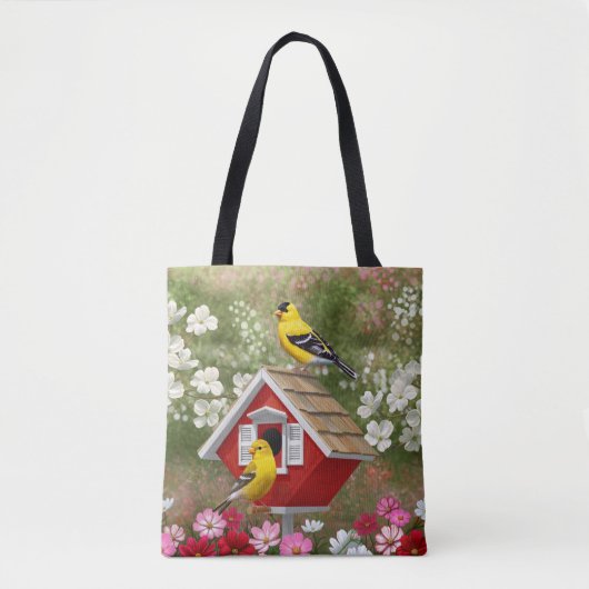 Goudvinken en katoenhuis tote bag (Voorkant)