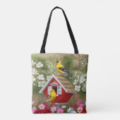 Goudvinken en katoenhuis tote bag (Achterkant)