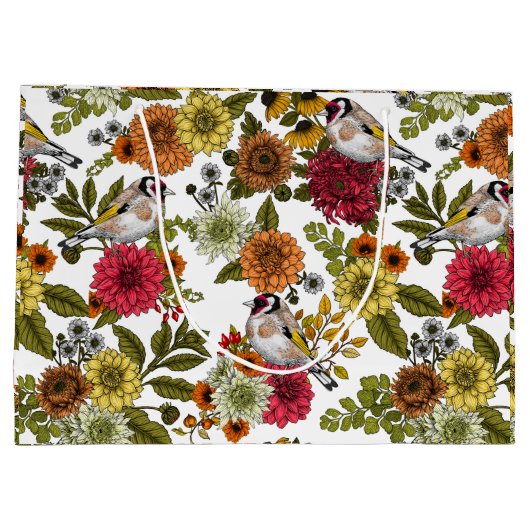 Goudvinken in de tuin groot cadeauzakje (Achterkant)