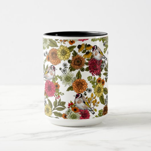 Goudvinken in de tuin mok (Midden)