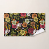 Goudvinken in de tuin op zwart bad handdoek (Handdoek)