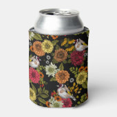 Goudvinken in de tuin op zwart blikjeskoeler (Blikje Voorkant)