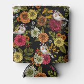 Goudvinken in de tuin op zwart blikjeskoeler (Voorkant)