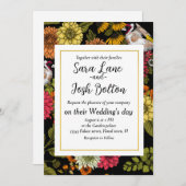 Goudvinken in de tuin op zwart kaart (Voorkant / Achterkant)