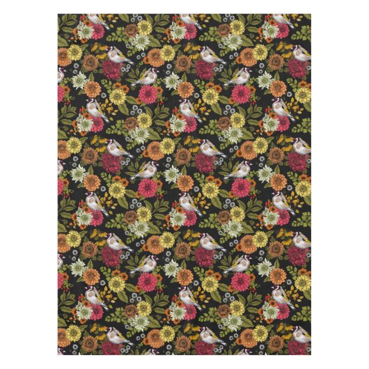 Goudvinken in de tuin op zwart tafelkleed (Voorkant)