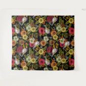 Goudvinken in de tuin op zwart wandkleed (Voorkant (horizontaal))