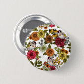 Goudvinken in de tuin ronde button 5,7 cm (Voorkant /achterkant)