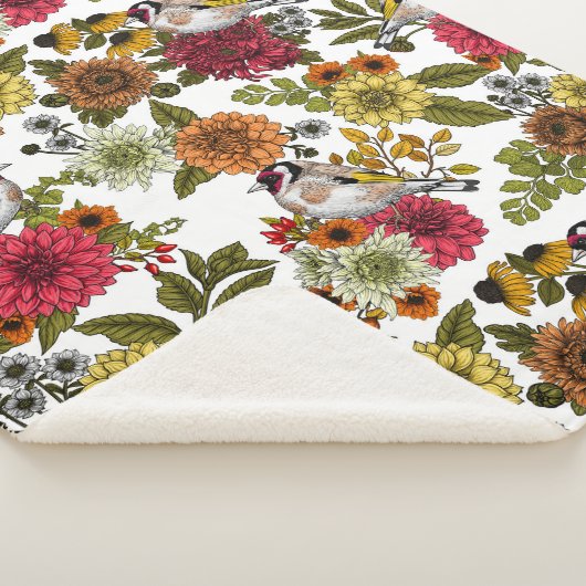 Goudvinken in de tuin sherpa deken (3/4)