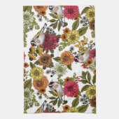 Goudvinken in de tuin theedoek (Verticaal)