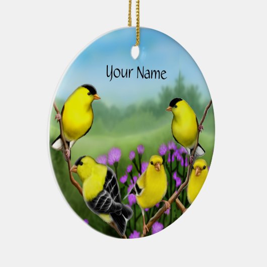  goudvinken in Thistles Ornament (Rechts)