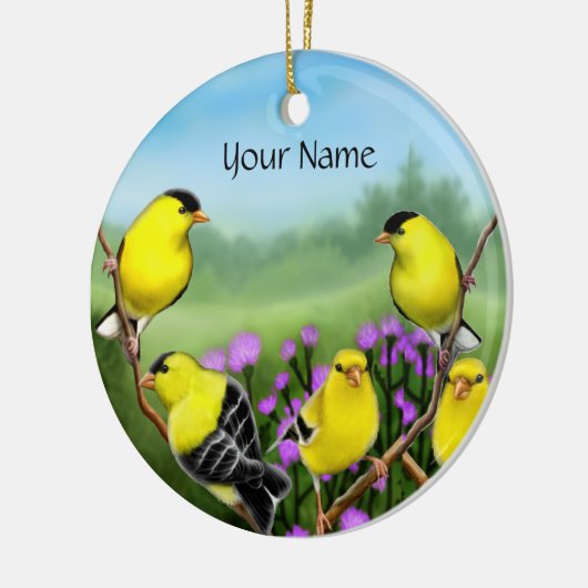  goudvinken in Thistles Ornament (Links)