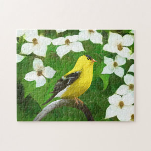 Goudvinkschilderij - Mooie originele honden kunst Legpuzzel