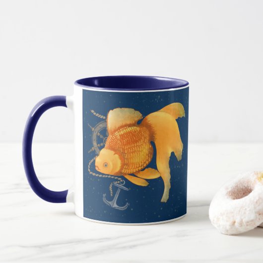 Goudvis Anker Scheprad Zeevaart Mok (Met donut)