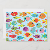 Goudvis Aquarium 1e verjaardag Cute Uitnodigingen (Achterkant)