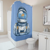 Goudvis Astronaut Douchegordijn (In situ)
