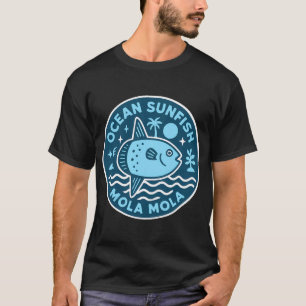 Goudvis Blauw Water Patroon Ontwerp T-shirt