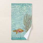 Goudvis Blauwgroen Pearl Confetti Seaweed Bad Handdoek (Handdoek)
