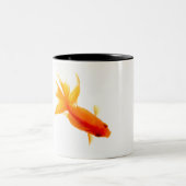 Goudvis, bovengronds uitzicht tweekleurige koffiemok (Center)