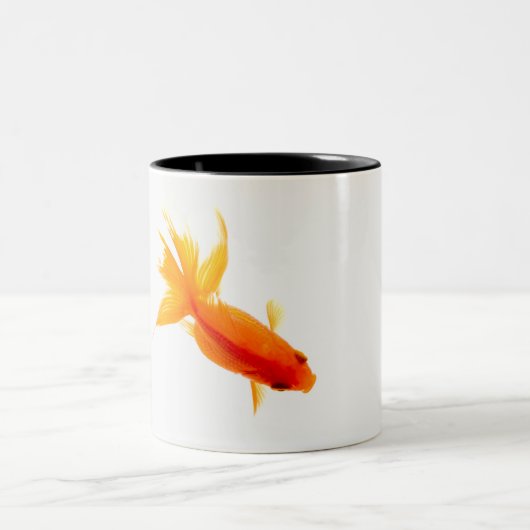 Goudvis, bovengronds uitzicht tweekleurige koffiemok (Center)