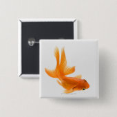 Goudvis (Carassius auratus) 2 Vierkante Button 5,1 Cm (Voorkant /achterkant)