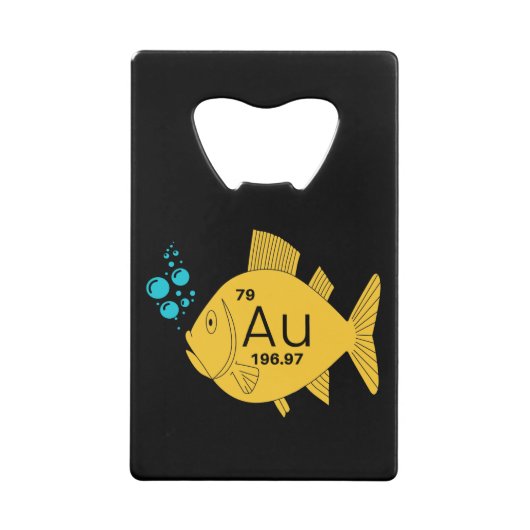 goudvis creditkaart flessenopener (Voorkant)