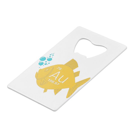 goudvis creditkaart flessenopener (Achterkant Gekanteld)