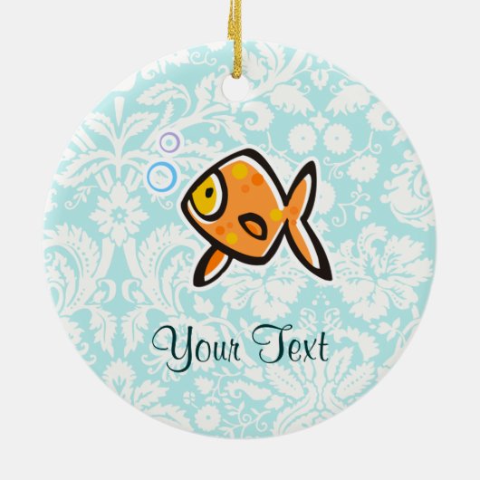 Goudvis; Cute Keramisch Ornament (Achterkant)