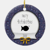 Goudvis ・ Goudvis ・ Eerste Kerstmis visserij Keramisch Ornament (Achterkant)