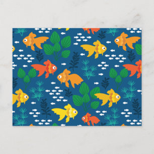 Goudvis in aquarium briefkaart