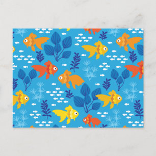 Goudvis in aquarium briefkaart