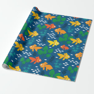 Goudvis in aquarium cadeaupapier