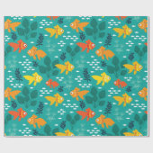 Goudvis in aquarium cadeaupapier (Vlak)