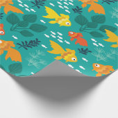 Goudvis in aquarium cadeaupapier (Hoek)