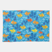 Goudvis in aquarium theedoek (Horizontaal)