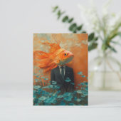 Goudvis in een pak briefkaart (Staand voorkant)