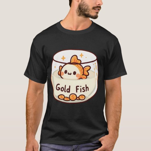 Goudvis in Kom met Munten T-shirt (Voorkant)