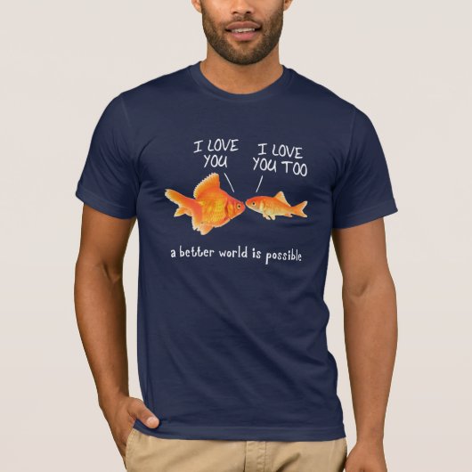Goudvis in liefde Ik hart je T-shirt (Voorkant)