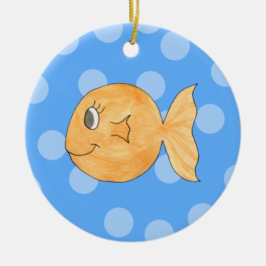 Goudvis. Keramisch Ornament (Voorkant)