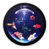 Goudvis keramische knop (Voorkant)