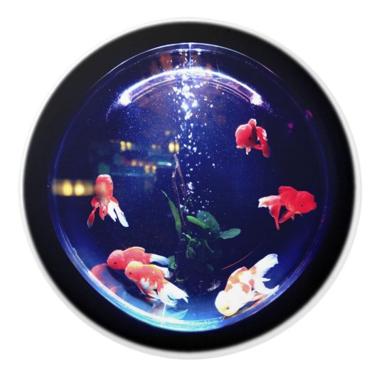 Goudvis keramische knop (Voorkant)