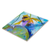 Goudvis keramische tegel (6-inch vierkant) tegeltje (Zijkant)