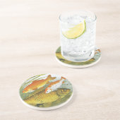  goudvis Koi Fish, Marine Zee Life Zandsteen Onderzetter (Zijkant)